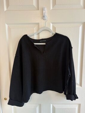 Urban Outfitters Black Knit Waffle Sweatshirt
